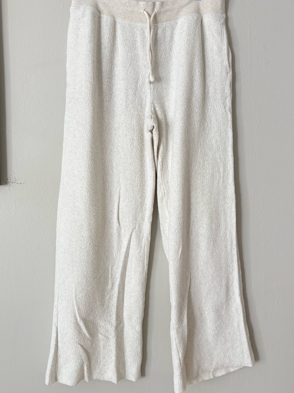 Aerie Cream wide-leg lounge pants